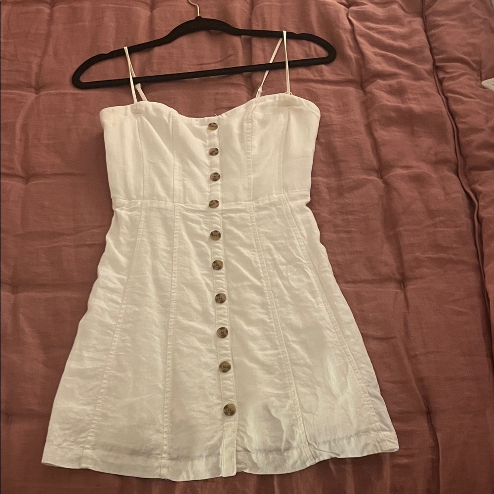 Elegant White Button-Down Dress